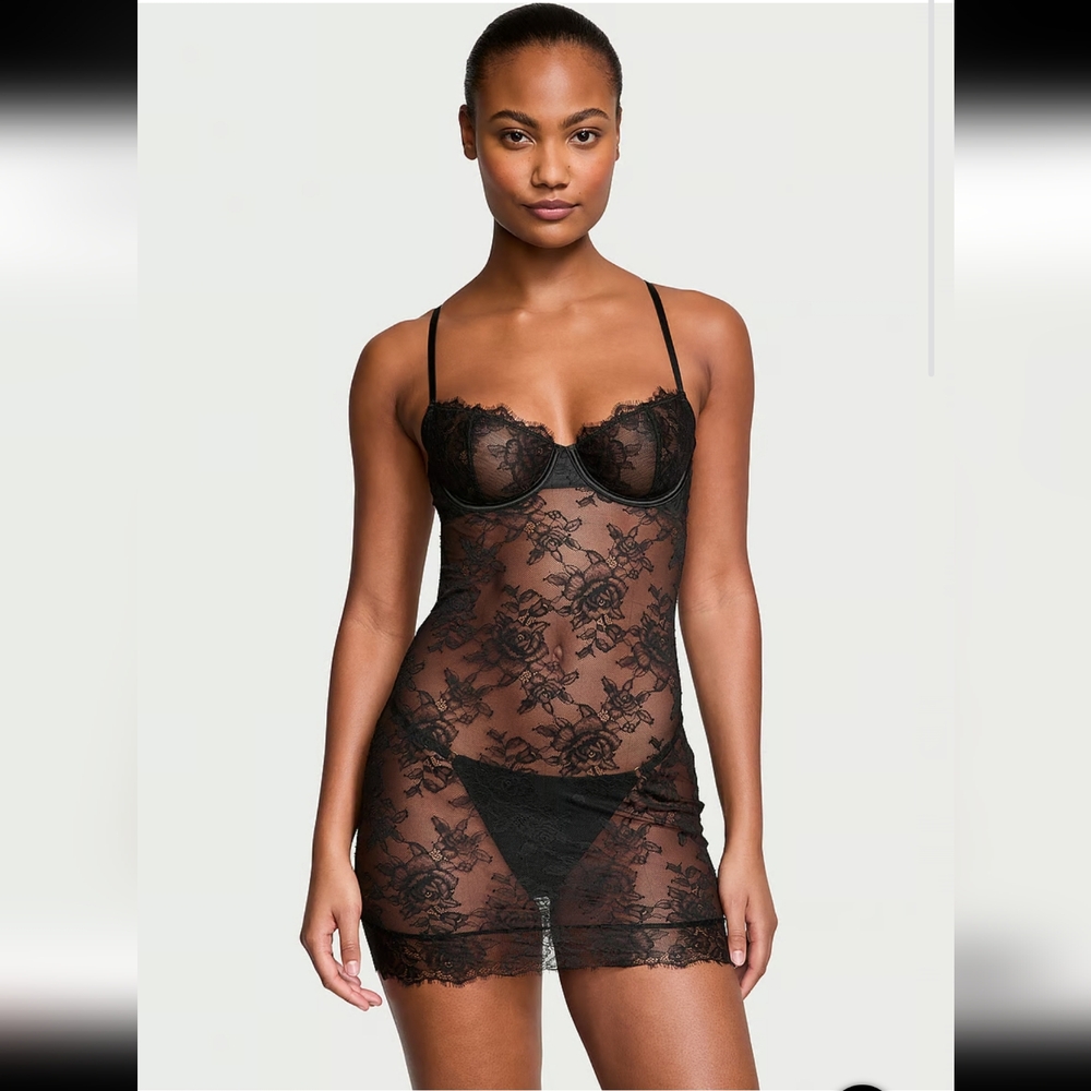 Victoria's Secret Lace Cupped Slip Dress
